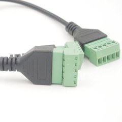 5 Pin Screw Terminal Female to 5 Pole Terminal Female Headphone Connection Cable