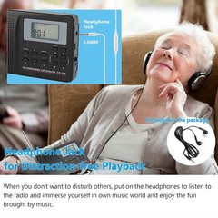 Full Band AM/FM/SW/MW/LW Portable Radio Digital Stereo Speaker Player+Headphones
