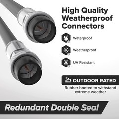 Black, Booted RG6 Coaxial Cable, All Weather Proof Coax, 1 Foot (0.3 Meter)