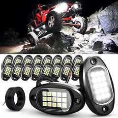 12/16/20/24 Pods Pure White LED Rock Lights, Underglow Underbody Glow Lights Kit