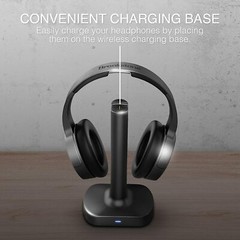 Brookstone Airphones Wireless RF TV Headphones with Audio/Charging Dock