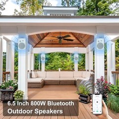 4*STUDIOFINIX 6.5″ Outdoor Bluetooth Speakers 800W Waterproof for Deck Patio