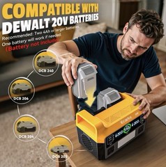 550W Portable Power Inverter Compatible with Dewalt Hercules 20V Battery Camping