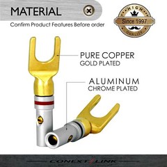 1 Pair 24k Gold Plated Screw Spade Banana Plug Connector 4mm Speaker Wire Cable