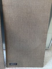 Vintage Large Advent Bullnose Speaker Grills w/ Badge
