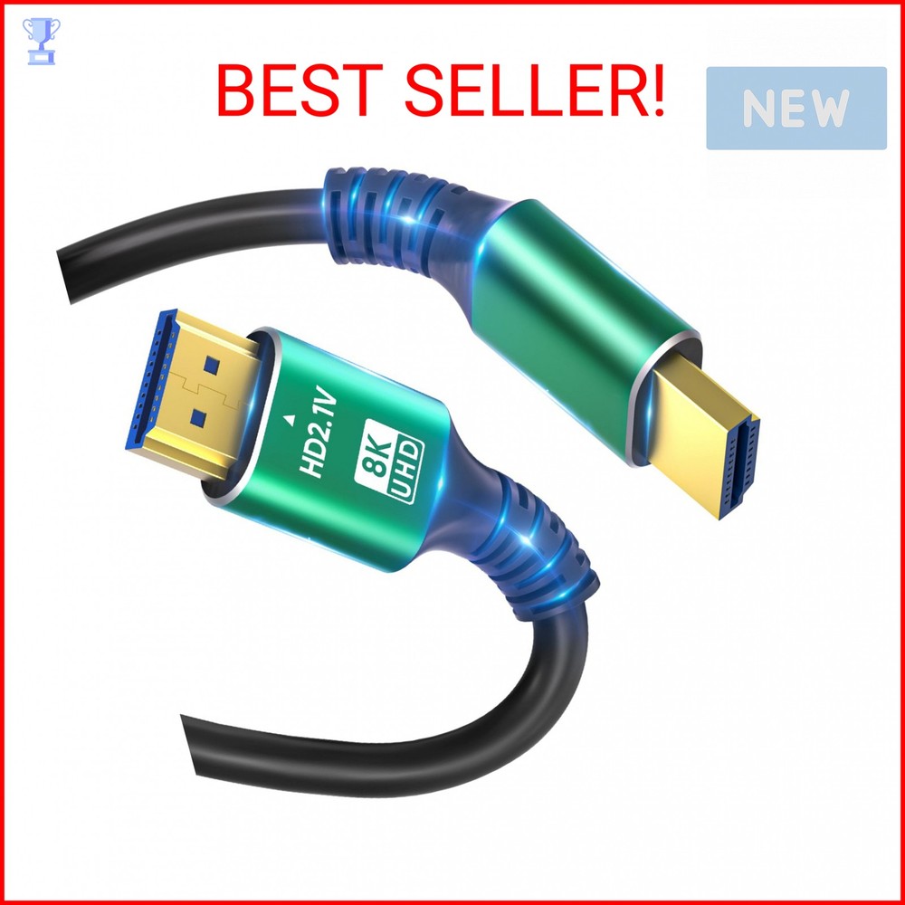 SHKI 8K 4K 10K HDMI Cable 48Gbps 1.5FT/0.5M, Ultra High Speed 2.1 HDMI Cable Cor
