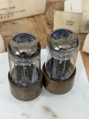 PAIR NOS NIB BENDIX RTMA 6106 / 5Y3 Triple Mica 4 Support Rods DD GETTER Tubes