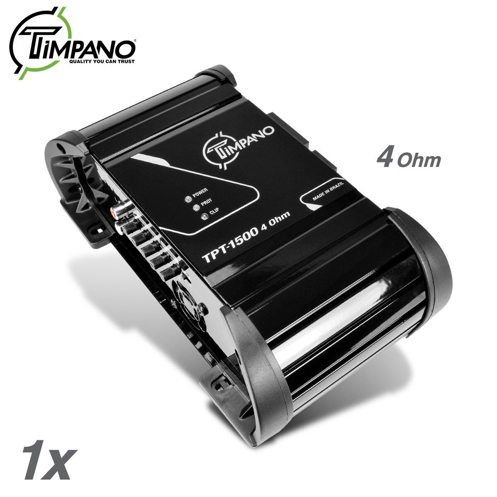 1x Timpano TPT-1500 4 Ohm Brazilian Amplifier 1600W RMS Car Audio Digital Amp