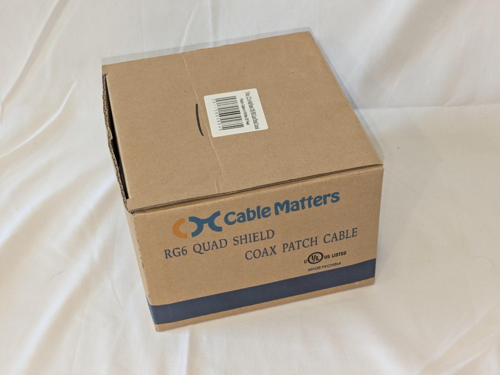 Cable Matters 2x 25 ft RG6 Coaxial Cable, CL2 In-Wall Rated Quad Shield