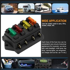 12V 24V Auto Car Power Distribution Blade Fuse Holder Box Block Panel Board 4Way