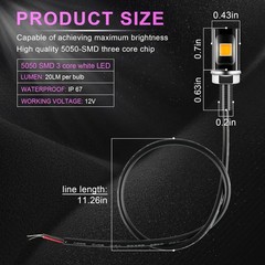 LivTee Super Bright License Plate Light, 12V License Tag Screw Bolt Accessories,