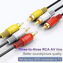 3 RCA to 3 RCA Male to Male Composite AV Cable for TV DVD Home Theater- 1m