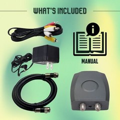 SatelliteSale RF Modulator RCA to RF Coaxial Converter w/ Power and AV Cable