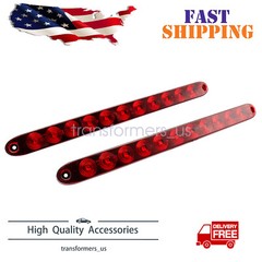 2PCS 15″ Red Truck Trailer Light Bar 11 LED Stop Turn Tail Brake Lights Strip