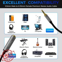 Togconn 2 Feet 3.5mm Male to 6.35mm Female Cable Adapter