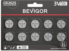50 Pack Bevigor Battery CR2025 Lithium 3V Coin Batteries – Mfg. Date 3/ 2025