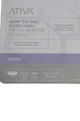 ATIVA HDMI to Mini / Micro HDMI Adapter, Black, 27525 – Versatile 3-in-1 High…
