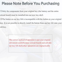 Key Fob Shell Case Replacement Fits for Toyota Tacoma Tundra RAV4 Highlander
