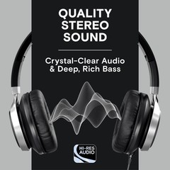 Wired On-Ear Headphones with Mic – Noise Isolating, Foldable, 3.5mm Aux Jack
