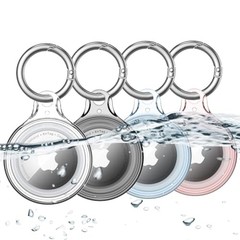 4 Pack Airtag Holder IPX8 Waterproof for A1_4-Pack Holder: Clear+Black+Blue+Red
