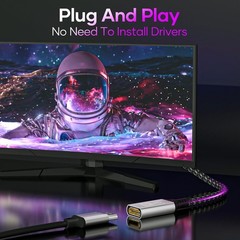 Tangle-Free 1.64FT HDMI Extension Cable 48Gbps – Compatible with All Devices