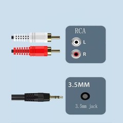 3.5mm to RCA Cable 2RCA to 3.5mm 2-RCA to AUX Cord Adapter Stereo Audio Y-Cable