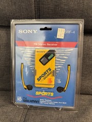 Factory Sealed!!! SONY SRF-4 FM YELLOW SPORTS STEREO WALKMAN PORTABLE RADIO