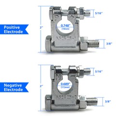 Military Spec Top Post Battery Terminal End Positive and Negative with/ 2 Covers