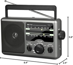 AM FM Portable Radio Battery Operated Radio by 4X D Cell Batteries Or AC Power T