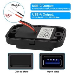 12-24V 4.8A Dual USB PD QC3.0 Car Boat RV Charger Socket LED Power Outlet