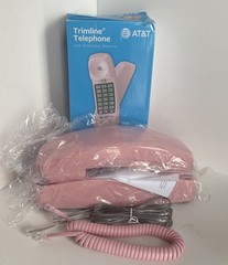 Trimline Push Button Telephone PINK AT&T 210 Corded Wall Desk Phone NEW IN BOX