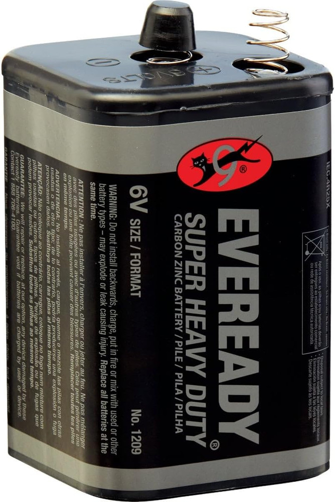 1209 6 Volt Super Heavy Duty Lantern Battery Each
