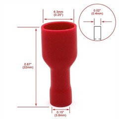 20-200pcs Red Female 1/4″ Spade Terminals Fully Insulated Crimp Wire Connectors