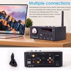 HiFi Bluetooth 5.0 Stereo Receiver Coaxial/Optical D/A Audio Coverter USB Player