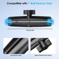 5.91″ Double Socket Arm Extension 1″ Ball for RAM B Size Mounts 180° Rotatable