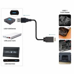50cm USB 3.1 Front Panel Header to USB 3.0 Type-A Male Extension Data Cable