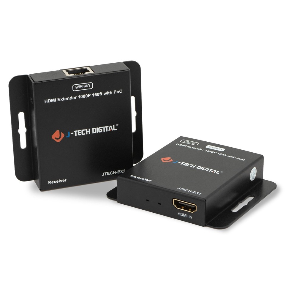 J-Tech Digital HDMI Extender Over Single Ethernet Cat5e/6/7 1080P Up to 1080P…