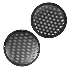 QWORK 4-Pack 8” Black Plastic Audio Speaker Cover, Durable Subwoofer