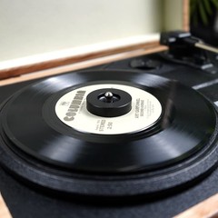 45 RPM Adapter 7 Inch Vinyl Record Solid Aluminum Dome Turntables Black