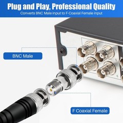 F-Type Female to BNC Male Connector F Type RF Jack Coaxial Adapter Converter Lot