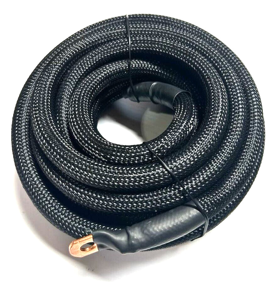 25ft 1/0 Gauge BLACK SNAKESKIN OFC Wire Strands Copper Marine Cable AWG