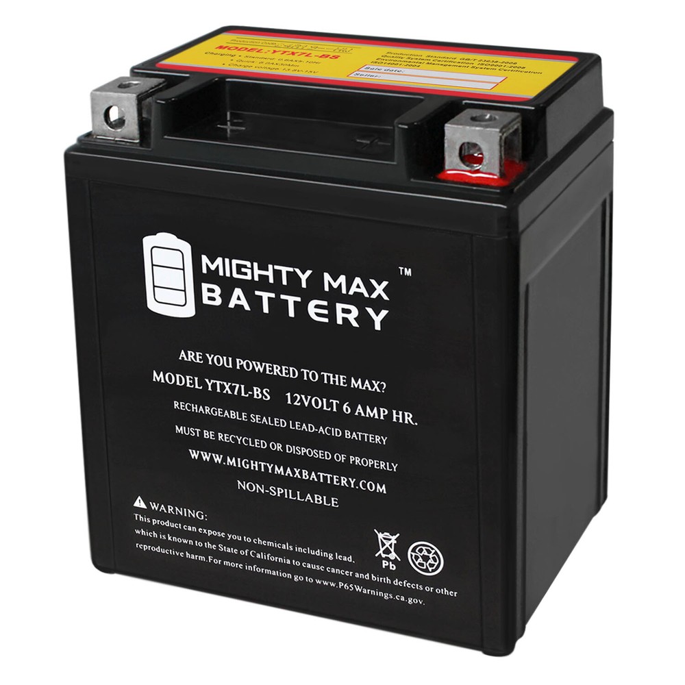 Mighty Max YTX7L-BS Battery for Honda Yamaha Kawasaki Motorcycle ATV Battery