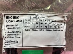 LOT OF 2 BNC-BNC 6FEET COAX CABLE RG58-50 OHM