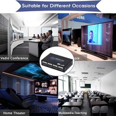 1×4 HDMI Splitter, 1 in 4 Out HDMI Splitter Audio Video Distributor Box Support