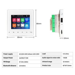 Bluetooth Wall Amplifier Ceiling Speaker Stereo Home Theater Sound System 15W