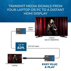 OREI 4K@120Hz HDMI Extender Over Cat6 with USB C Upto 82 Feet (UHD-EX120C-K)