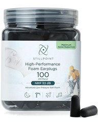Soft Foam Earplugs, 33 dB NRR, (50 1 Count (Pack of 50), Black