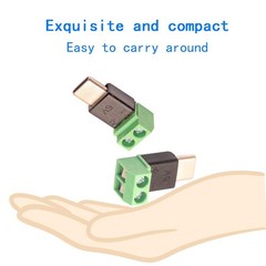 2 Pack USB-C Solderless Connector Type-C Male Screw Terminal Adapter