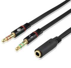 3.5mm Headset Splitter PC Gaming Audio Cable Mic Headphone Adapter Y Aux Cord