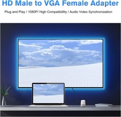 HDMI to VGA Adapter, 1080p HDMI Male to VGA Female Adapter with 3.5mm Audio J…
